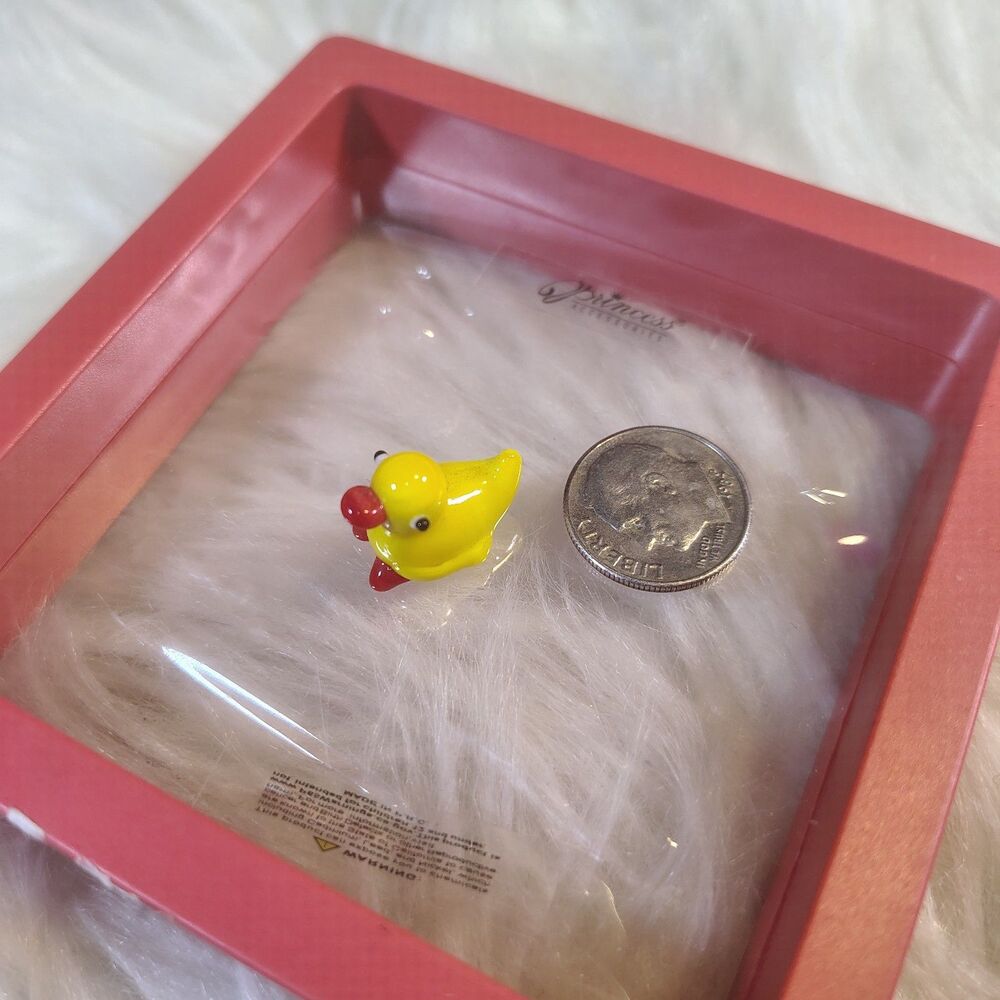 LDTop Yellow ducky rubber duck glass figurine miniature Ganz animal
